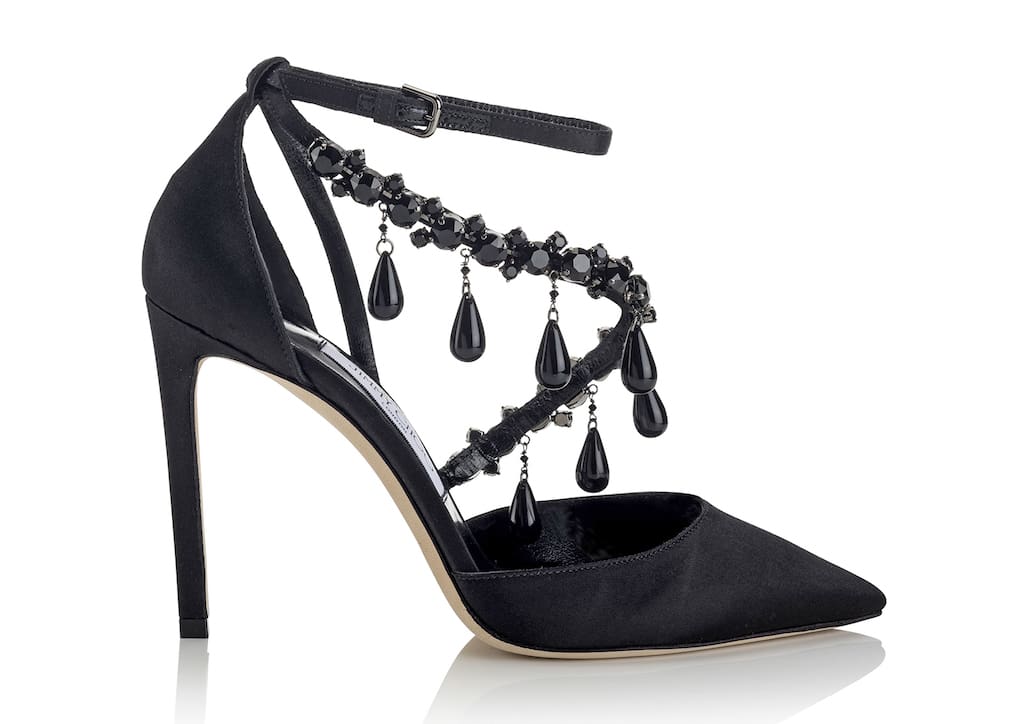 Jimmy Choo x Off-White™ SS18 - Victoria 100 - Satin W Crystals - Black 