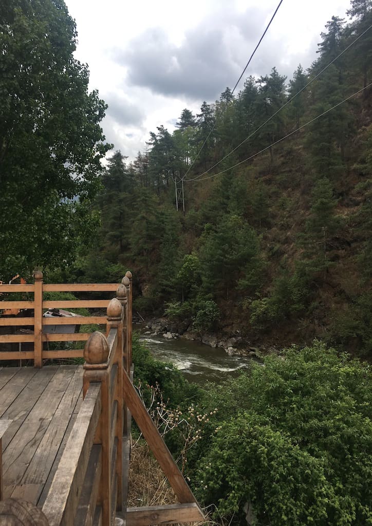 A View of Thimpu Chu outside the Ramada Valley Hotel