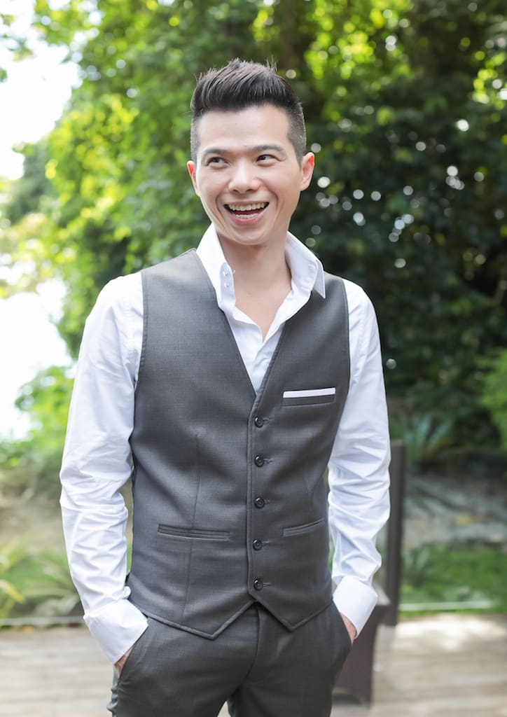 The groom in his Dior Homme suit