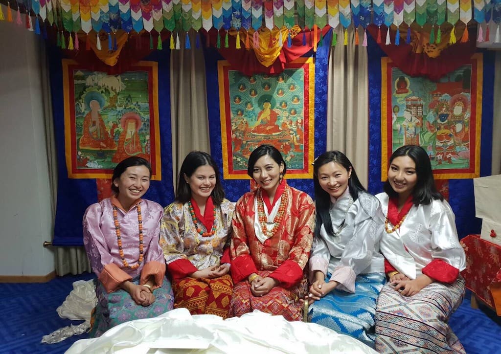 Thinley, me, Jamyang, Dechok and Pema at the reception