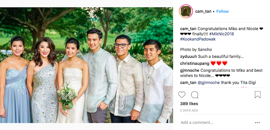 Wedding Day of Nicole Tantoco and Miko de los Reyes. Photograph courtesy of @cam_tan (Instagram)