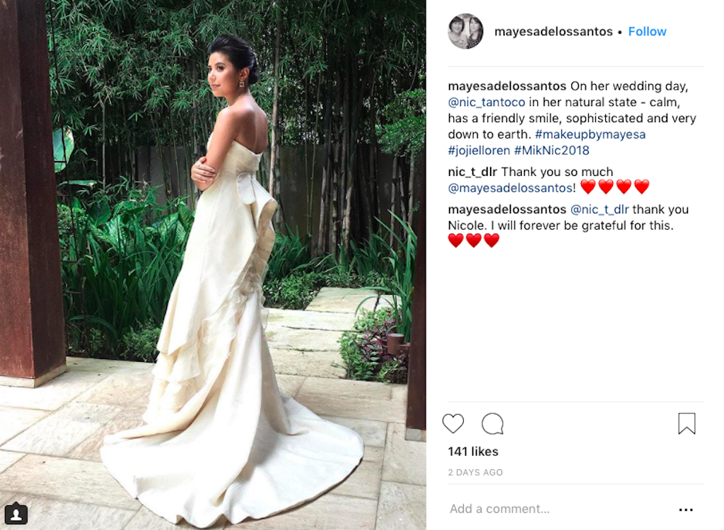 edding Day of Nicole Tantoco and Miko de los Reyes. Photograph courtesy of @mayesadelossantos (Instagram)