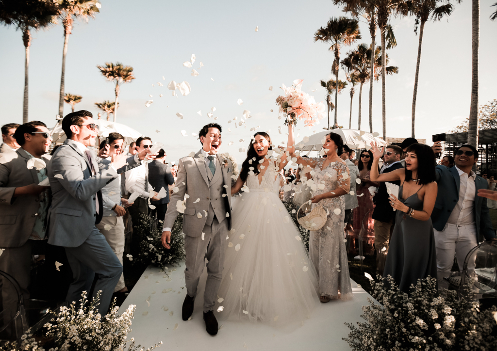 The bride and groom moments after getting married (Photograph by Mango Red)
