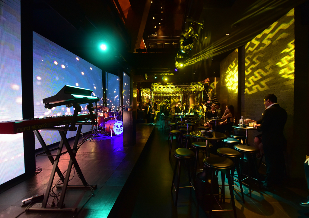 The speakeasy-type Music Lounge is hidden behind a large wooden door
