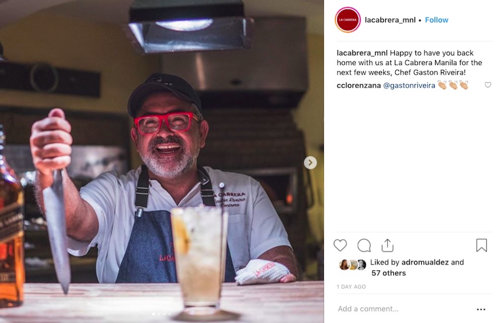 Chef Gaston Riveira flew in from Buenos Aires to be at the dinner (Photograph courtesy of La Cabrera's Instagram account @LaCabrera_MNL)