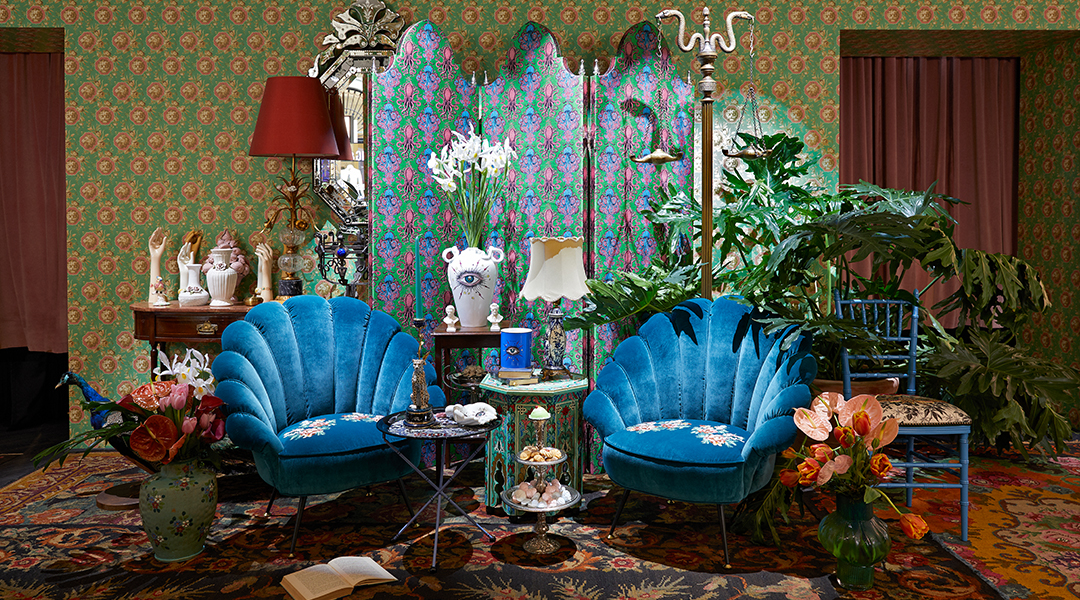 bright blue couch seats