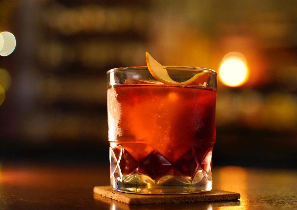 A drink crafted at The Curator bar