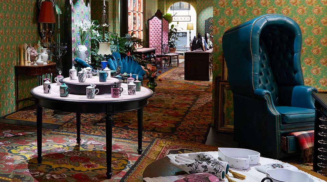 furniture and home decor in floral and animal prints