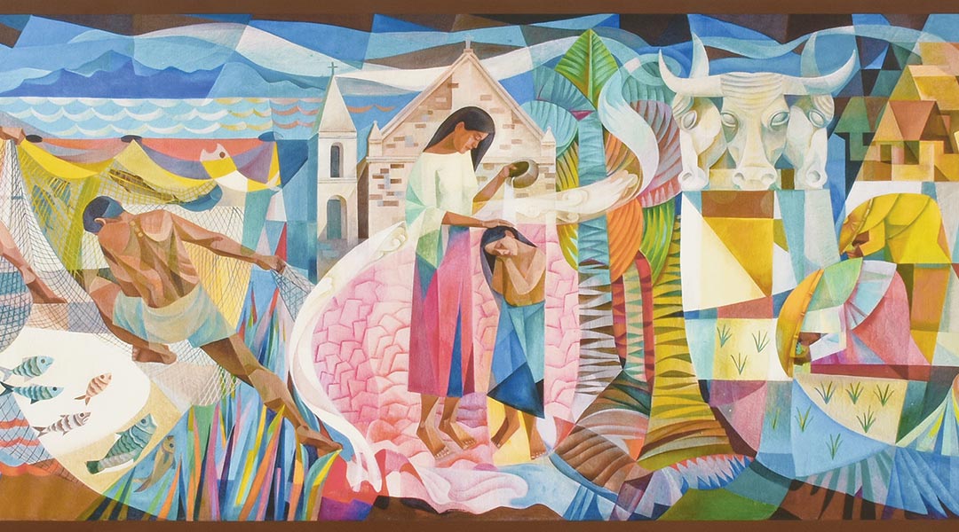 Estate of Vicente Manansala Masaganang Ani (From the IRRI mural series) 2014 (Authorized edition based on the oil on canvas, 1962) Giclee print on canvas 10/25