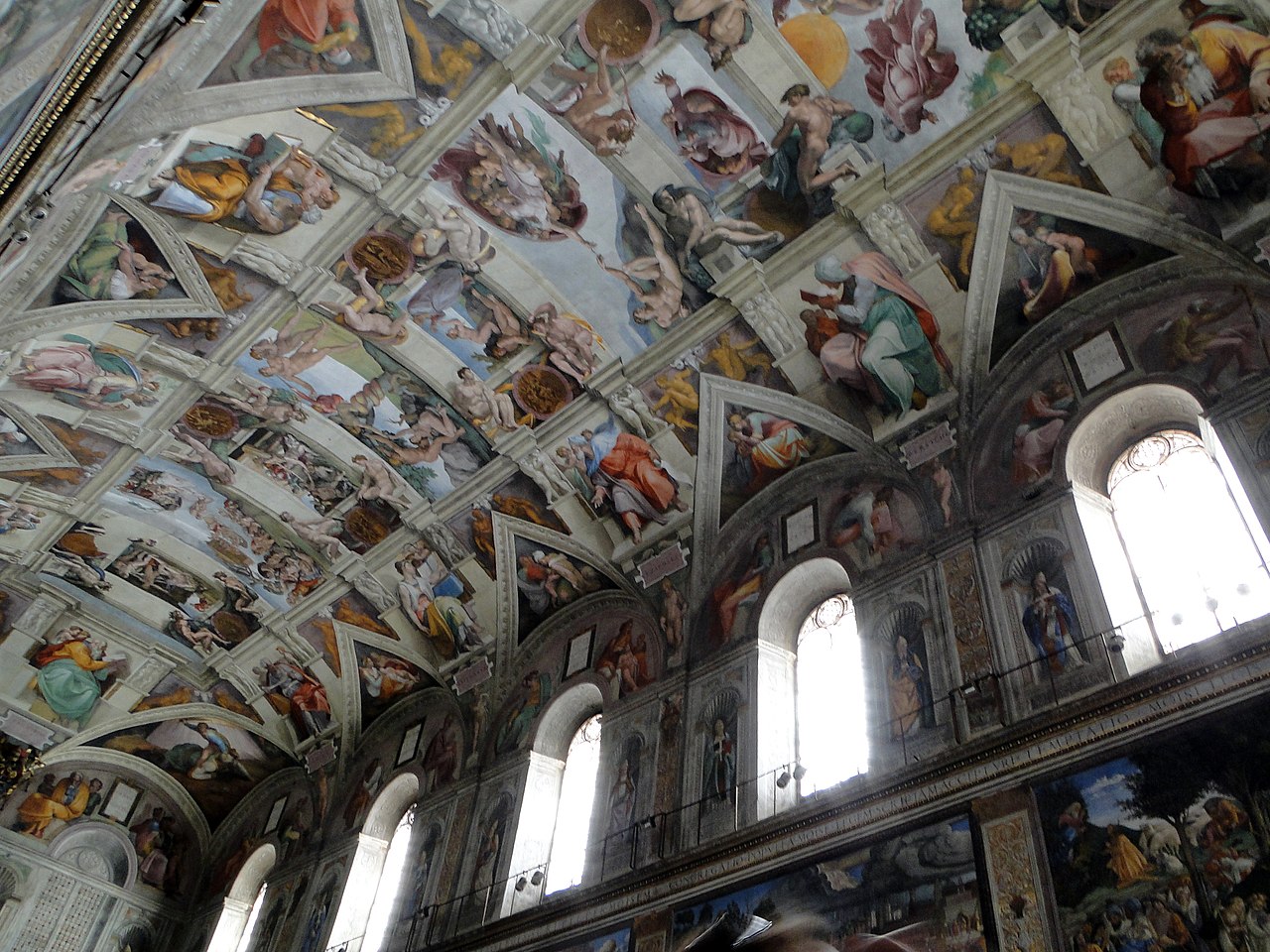 A section of the Sistine Chapel's ceiling