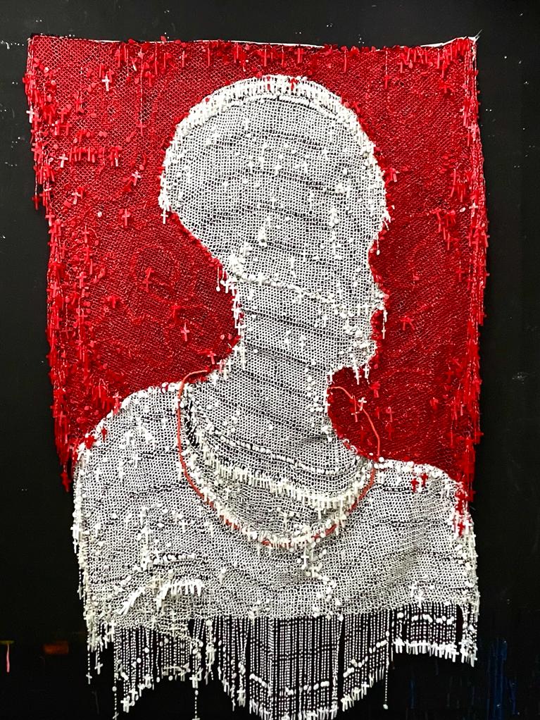 A Victor Ehihkamenor piece at at Art Basel Hong Kong