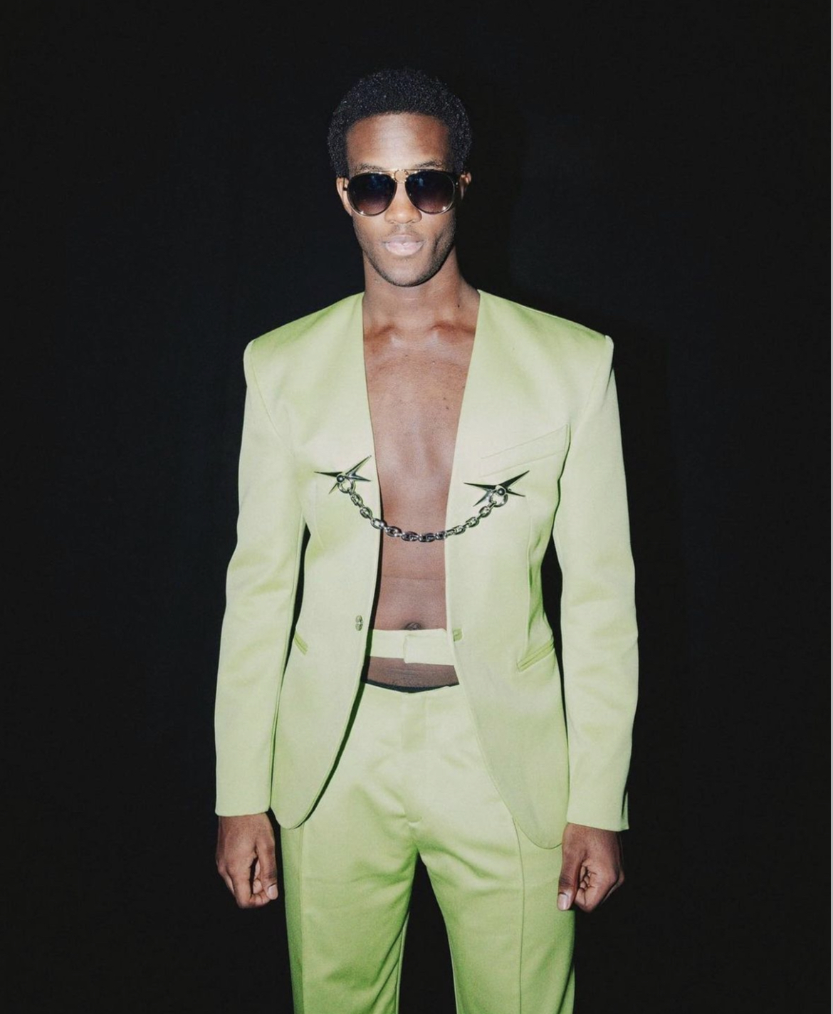 Wisdom Kaye wearing Mugler/Photo via Instagram @wisdm