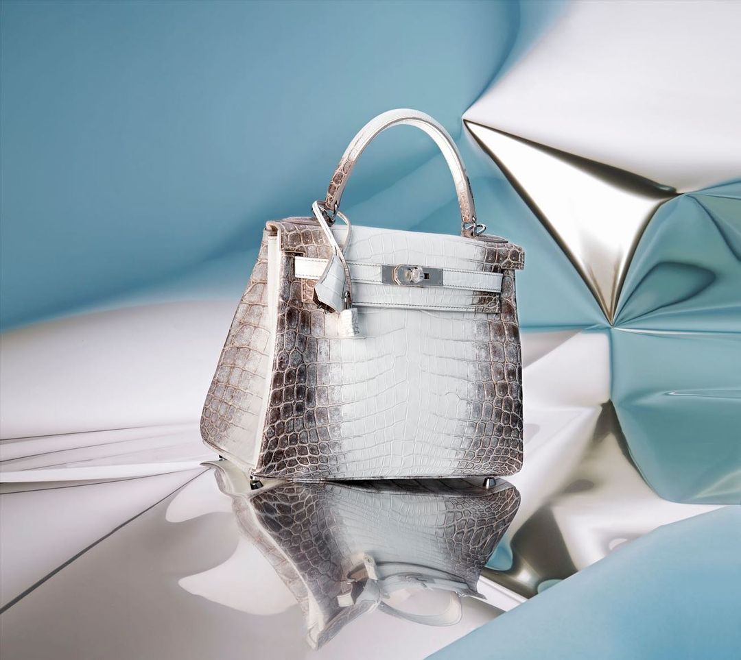Hermès crocodile Himalaya Kelly bag