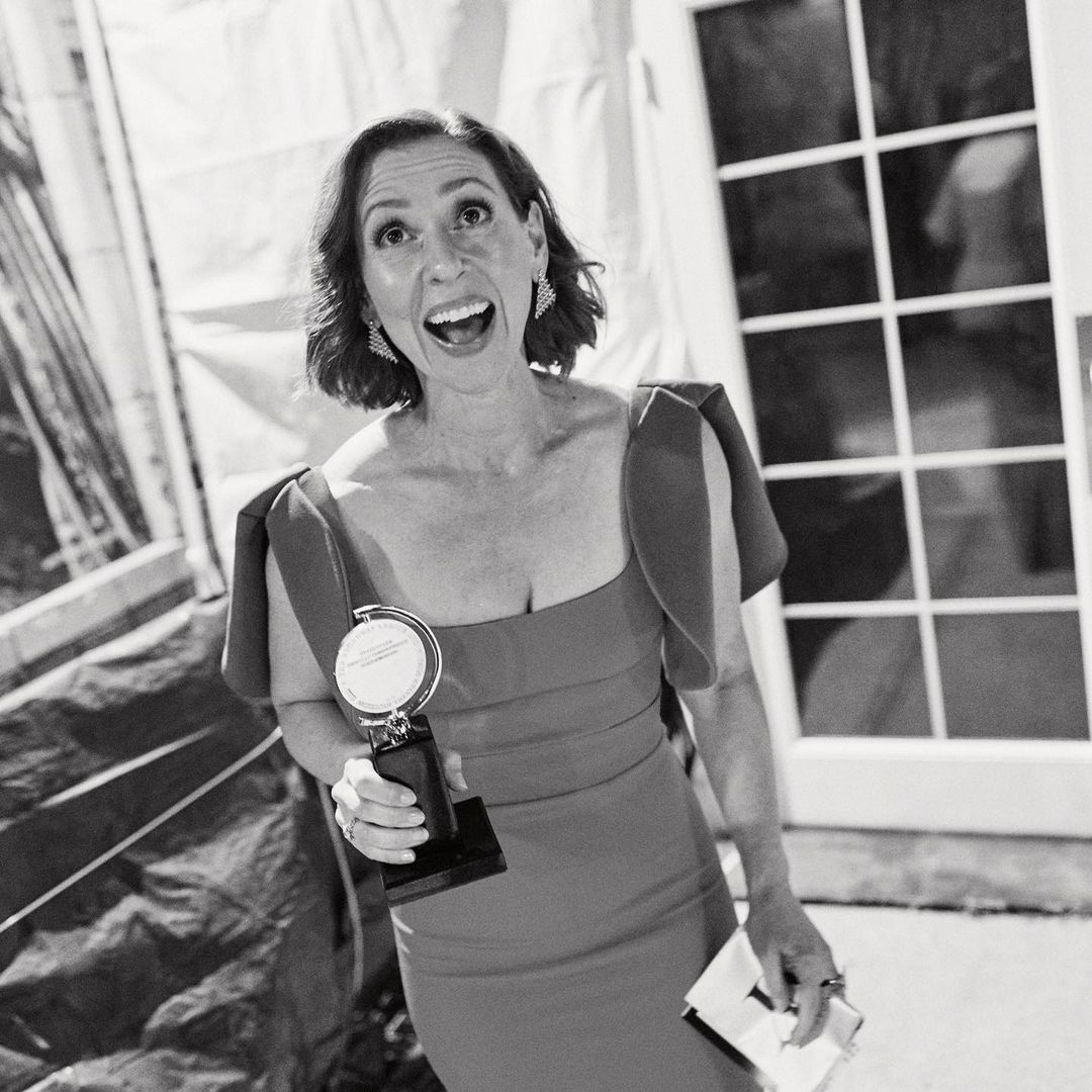 Miriam Silverman with her Tony for her role in "The Sign in Sidney Brustein's Window"