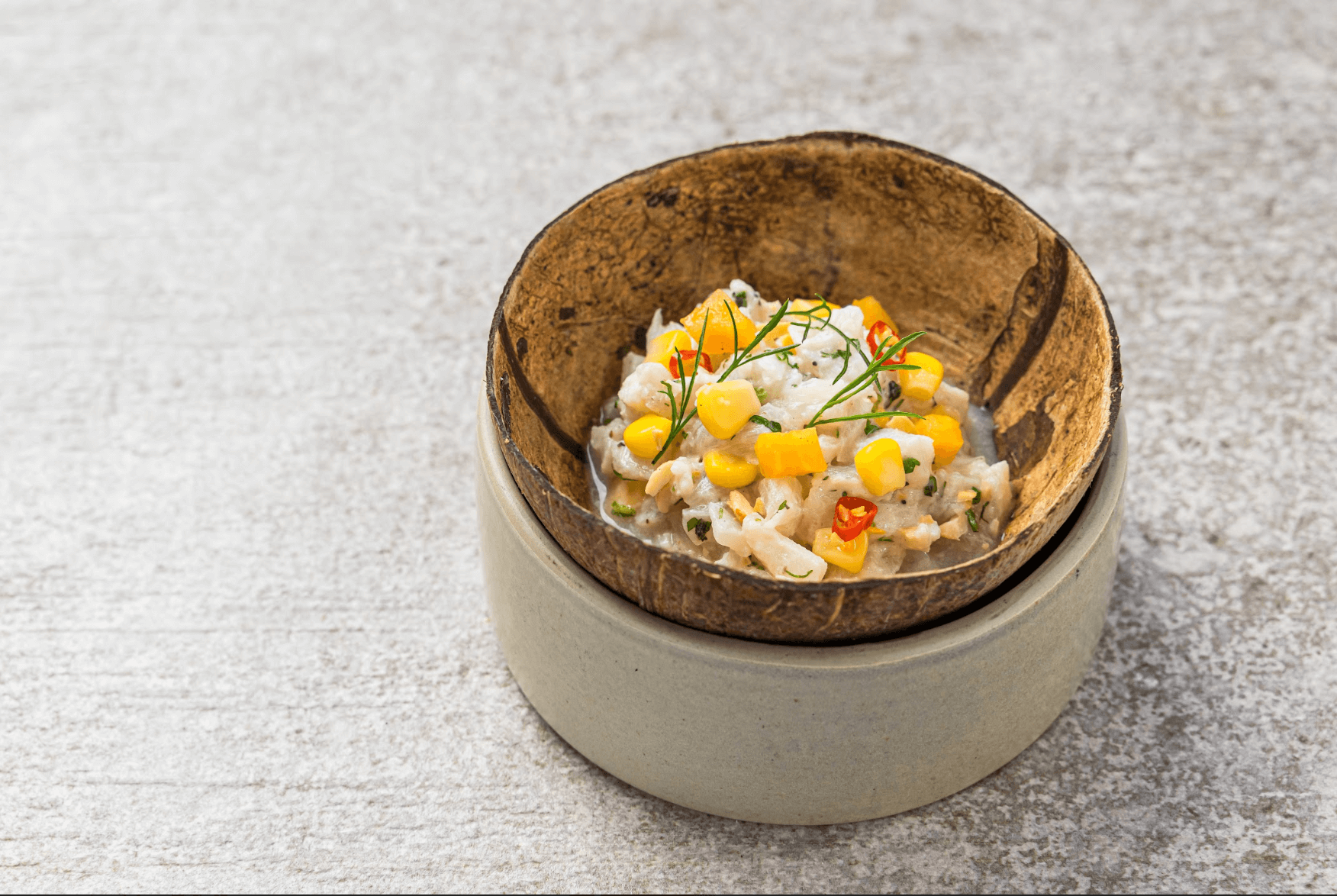 Fresh Coconut Ceviche