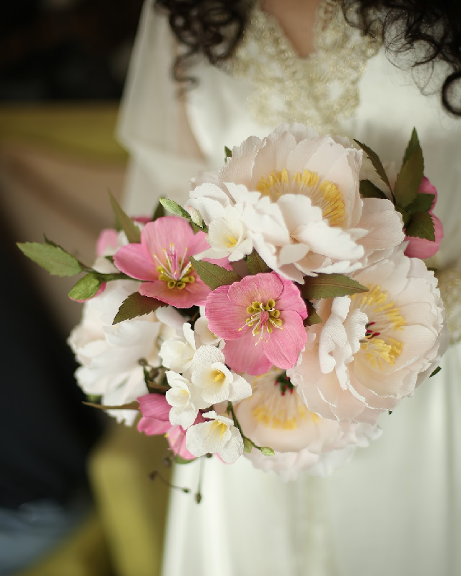 Rosales' stunning paper bouquets make for lasting keepsakes that are great for brides with pollen allergies