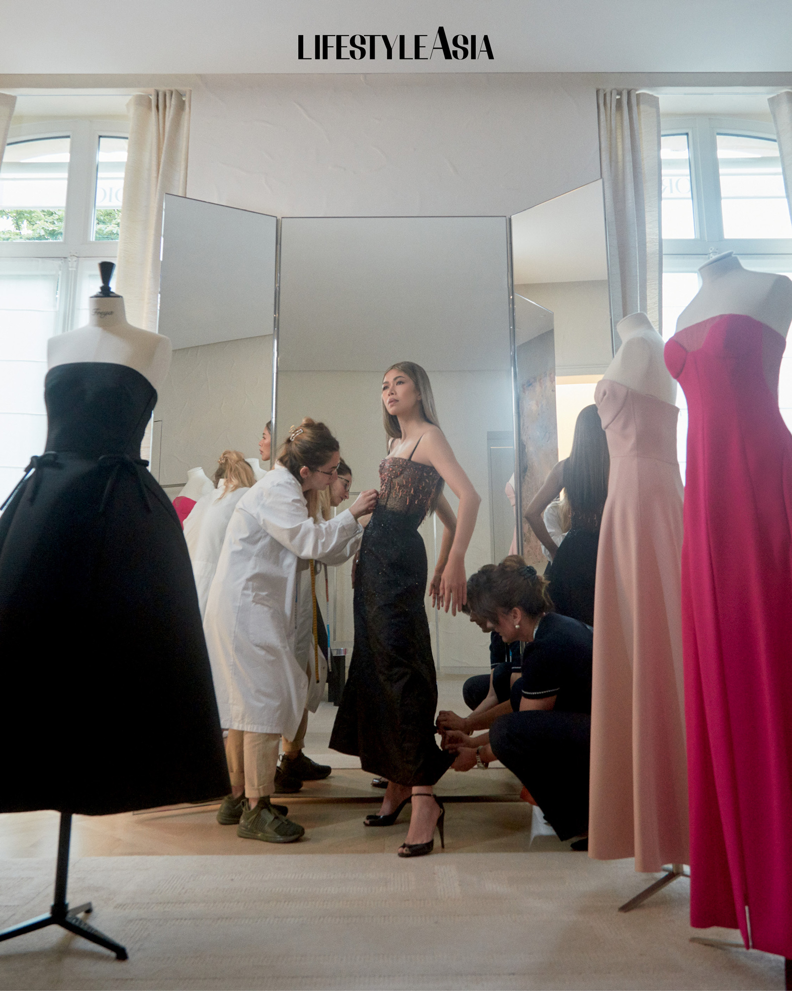 Freya Eduarte wearing Look 40, Spring/Summer 2023, Haute Couture collection by Maria Grazia Chiuri