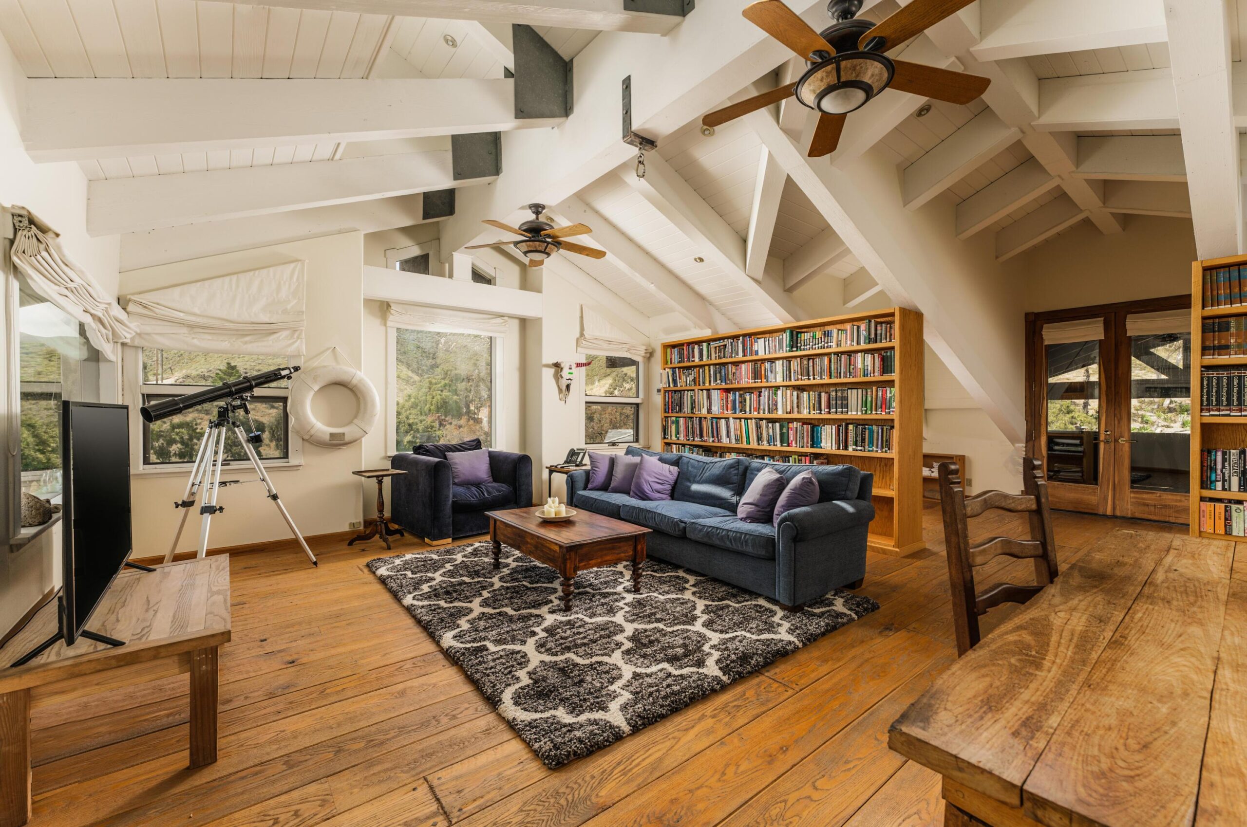 Cameron's office-library, which offers great views