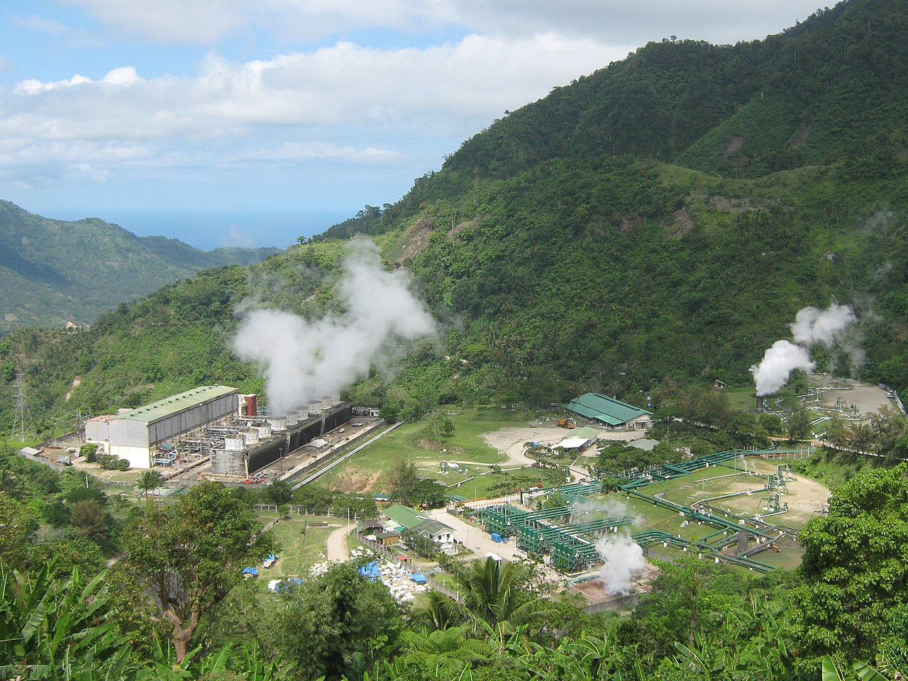A geothermal power plant in Valencia, Negros Oriental Philippines
