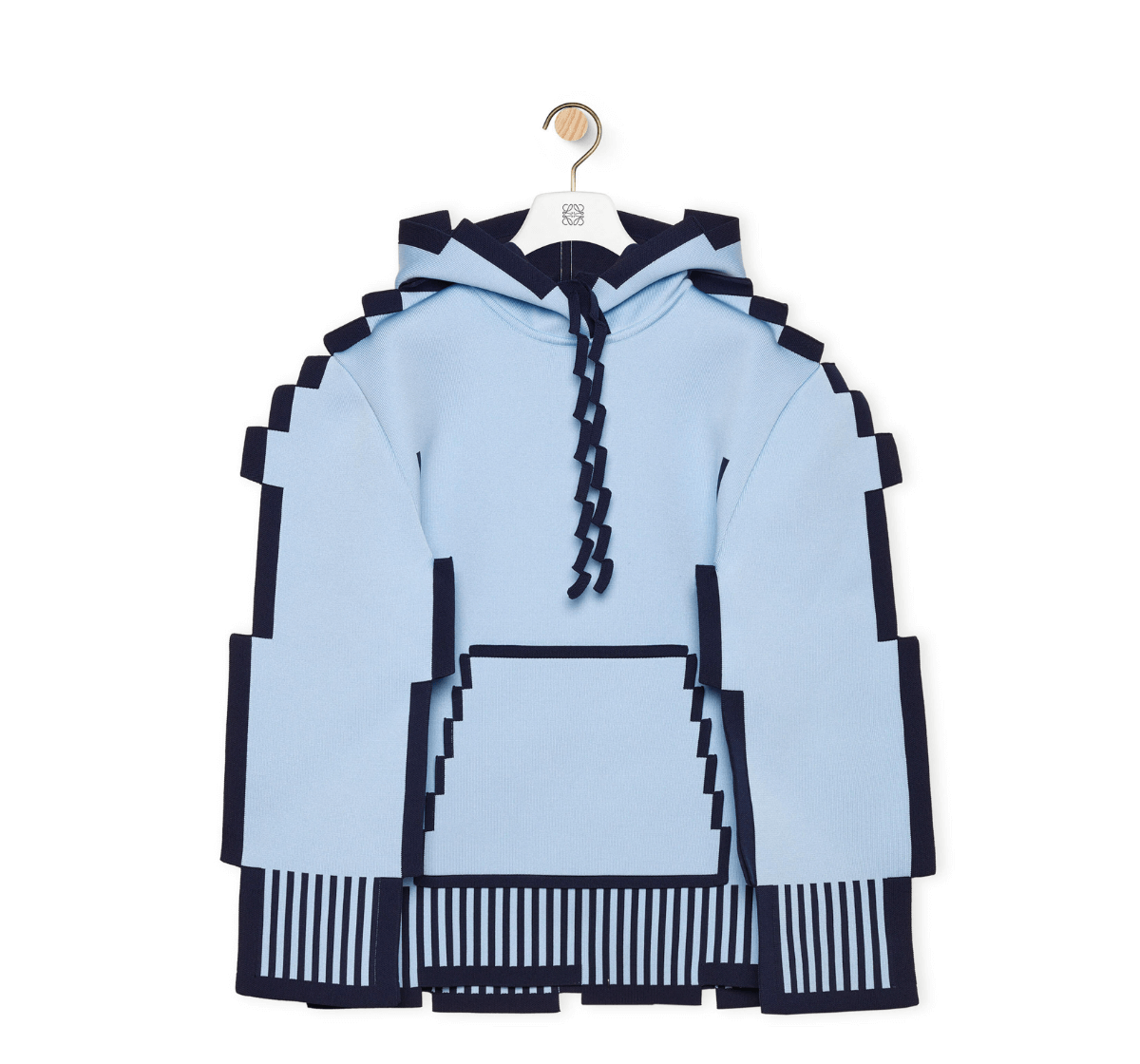 Pixelated hoodie in technical knit