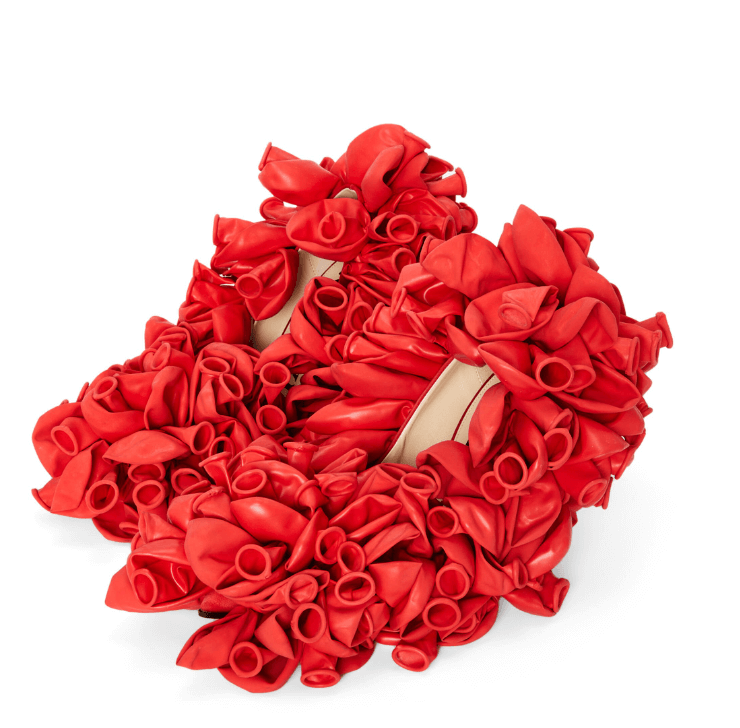 Comic balloon pump in satin