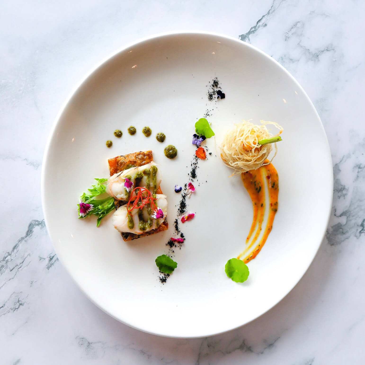 Marinated Lobster with Coriander Lime Jelly Dressing served at China Blue, Conrad Manila
