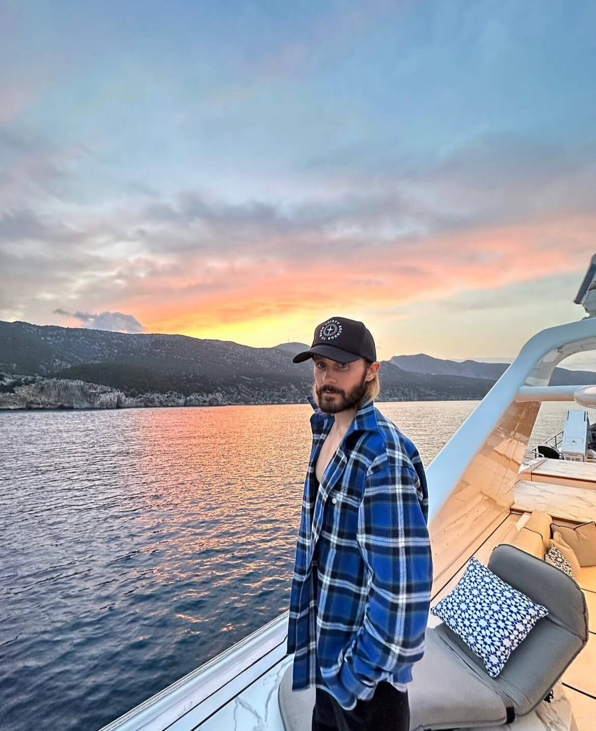 Jared Leto on a yacht.