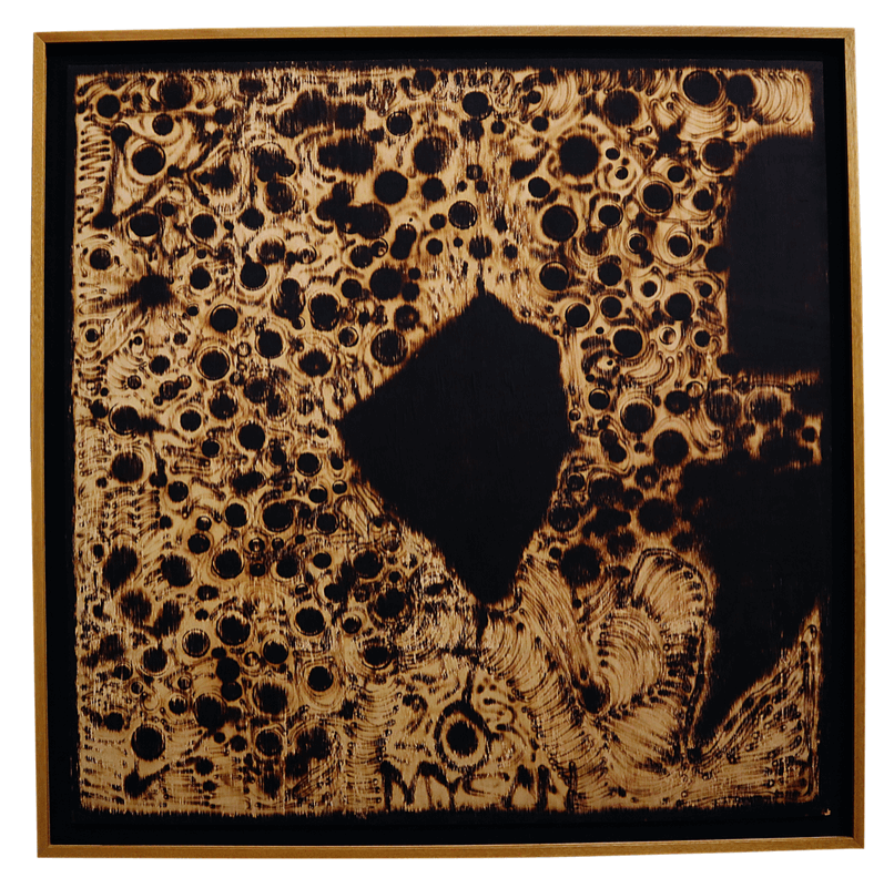 Santos utilizes fire to create works of precision and control