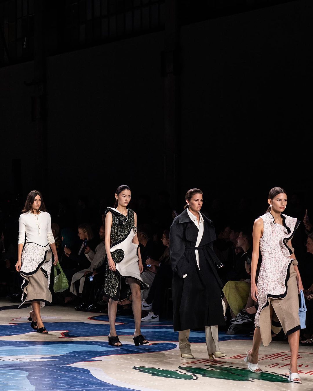 Models showing off Bottega Veneta's Spring/Summer 2024 Collection in Milan Fashion Week 2023