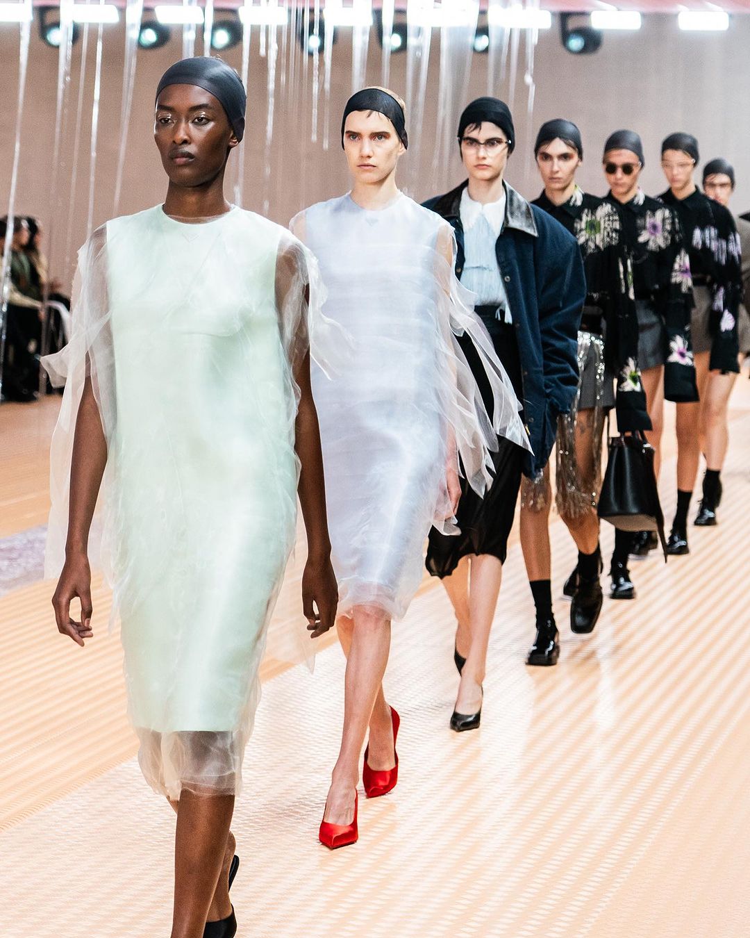 Models gracing the runway featuring Prada's Spring/Summer 2024 collection