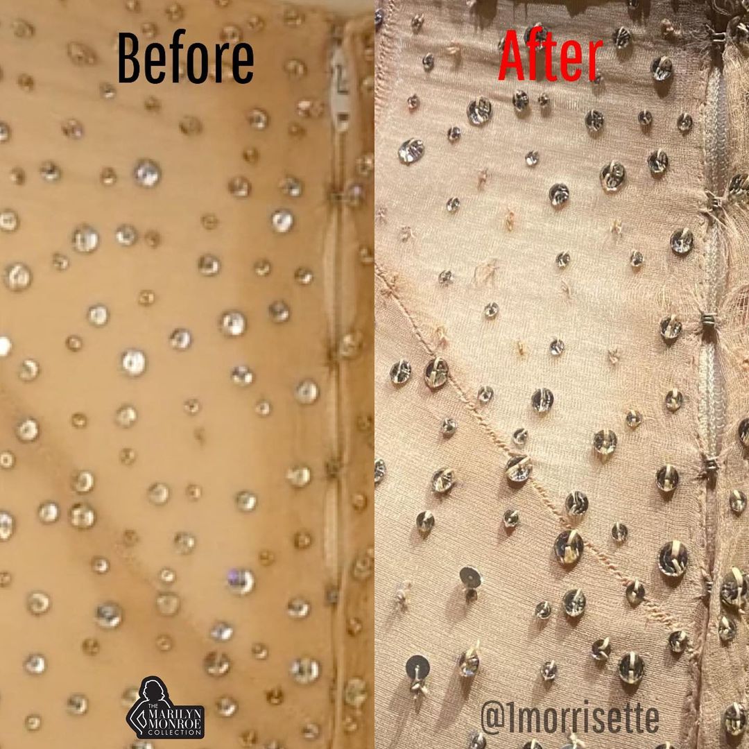 Photos showing the alleged damage from Kardashian wearing the dress