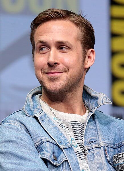Ryan Gosling speaking at the 2017 San Diego Comic-Con International in San Diego, California.