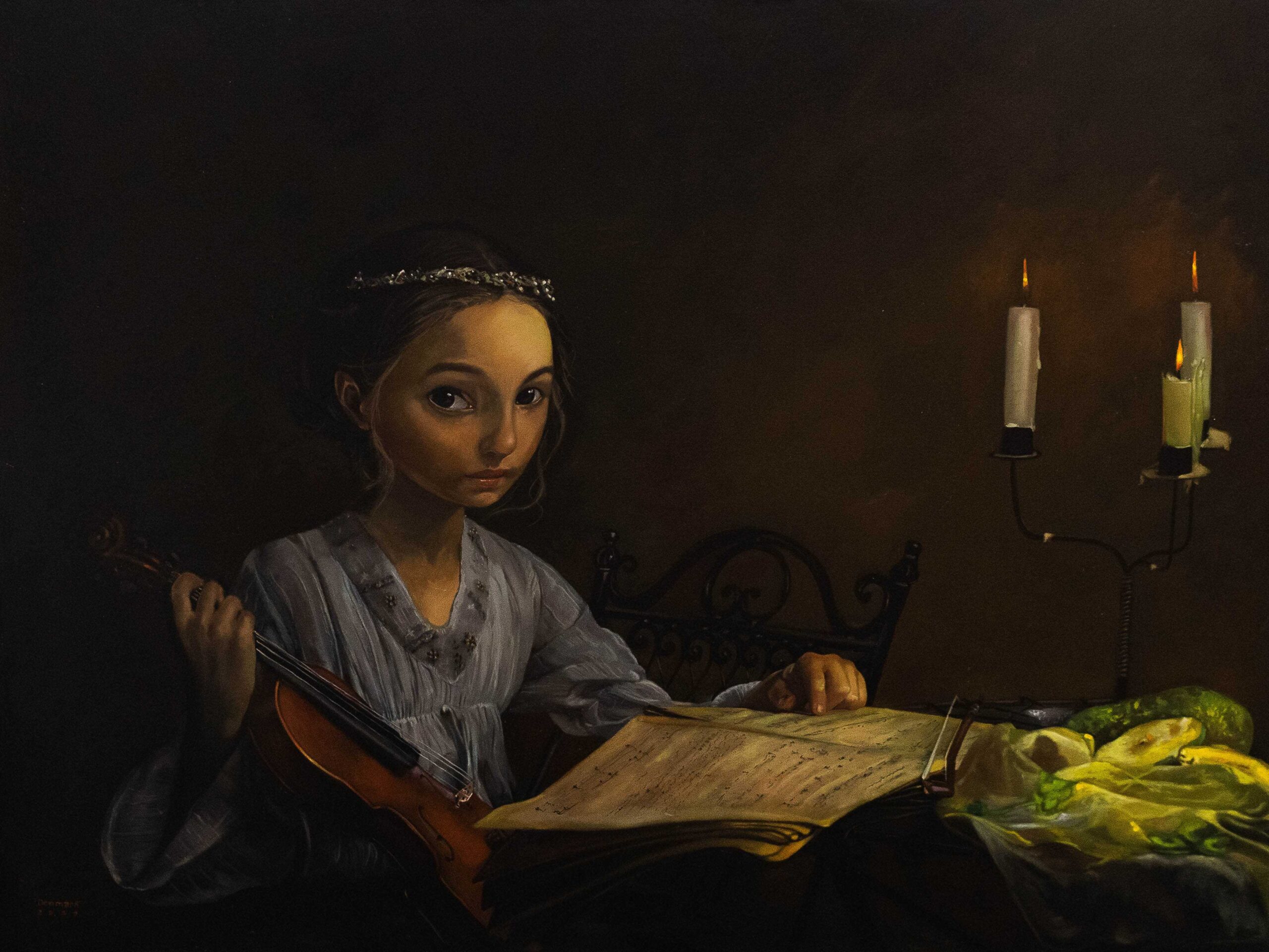 Maribojoc’s “Quiet Melancholy” (48 x 36 inches, oil on canvas)