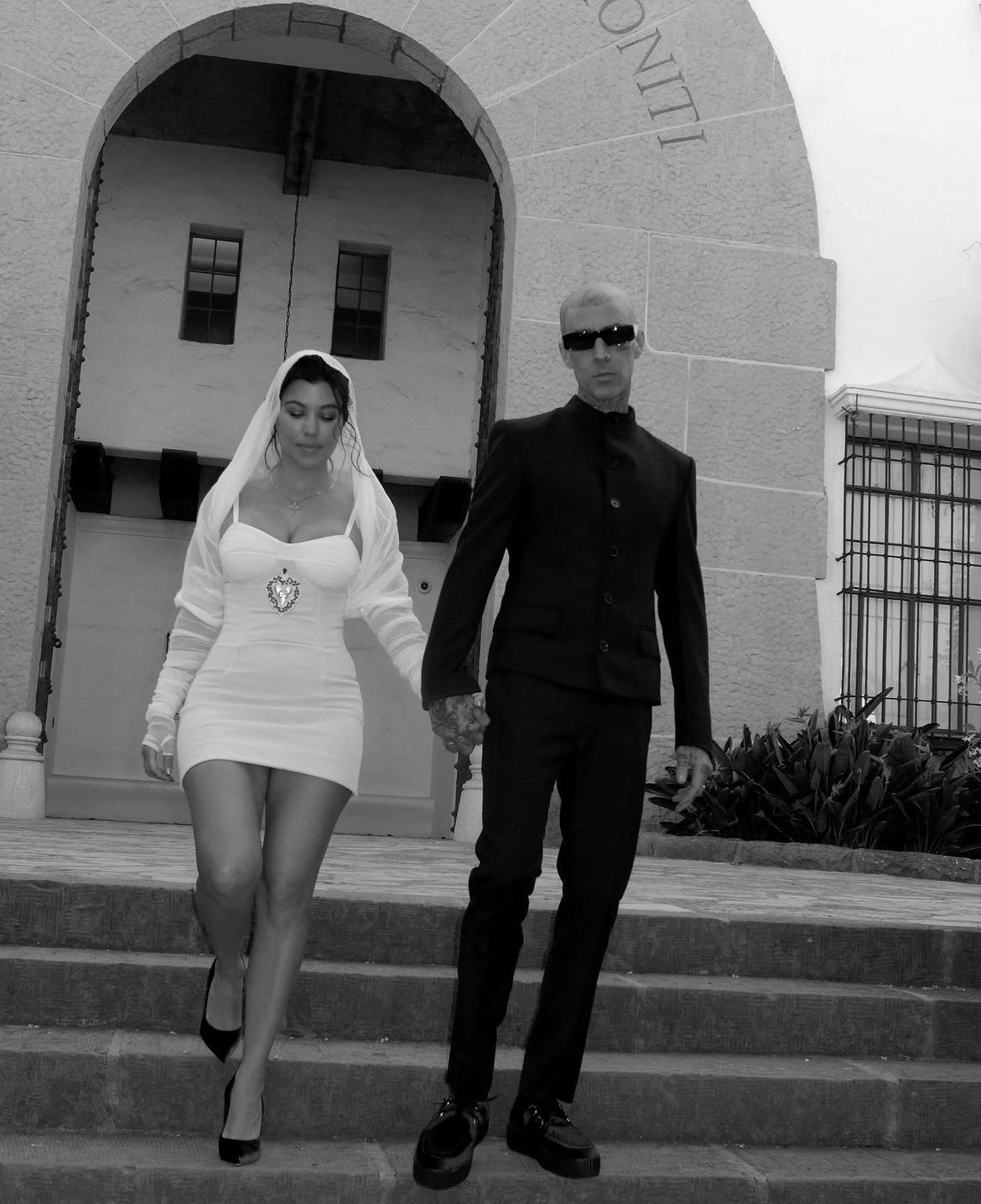 Kourtney Kardashian and Travis Barker got married three times.