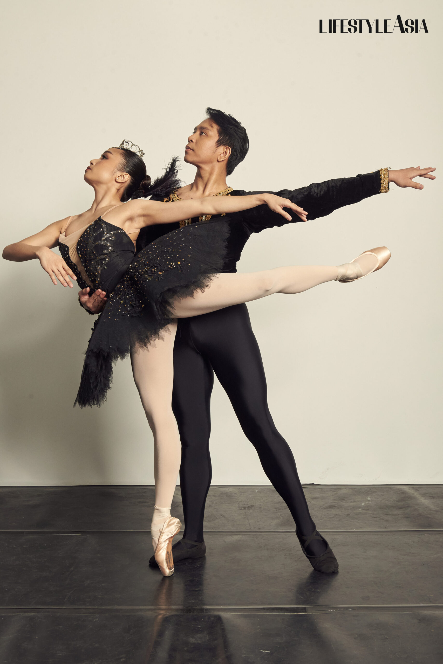 Reyes and Ocampo in Swan Lake costume