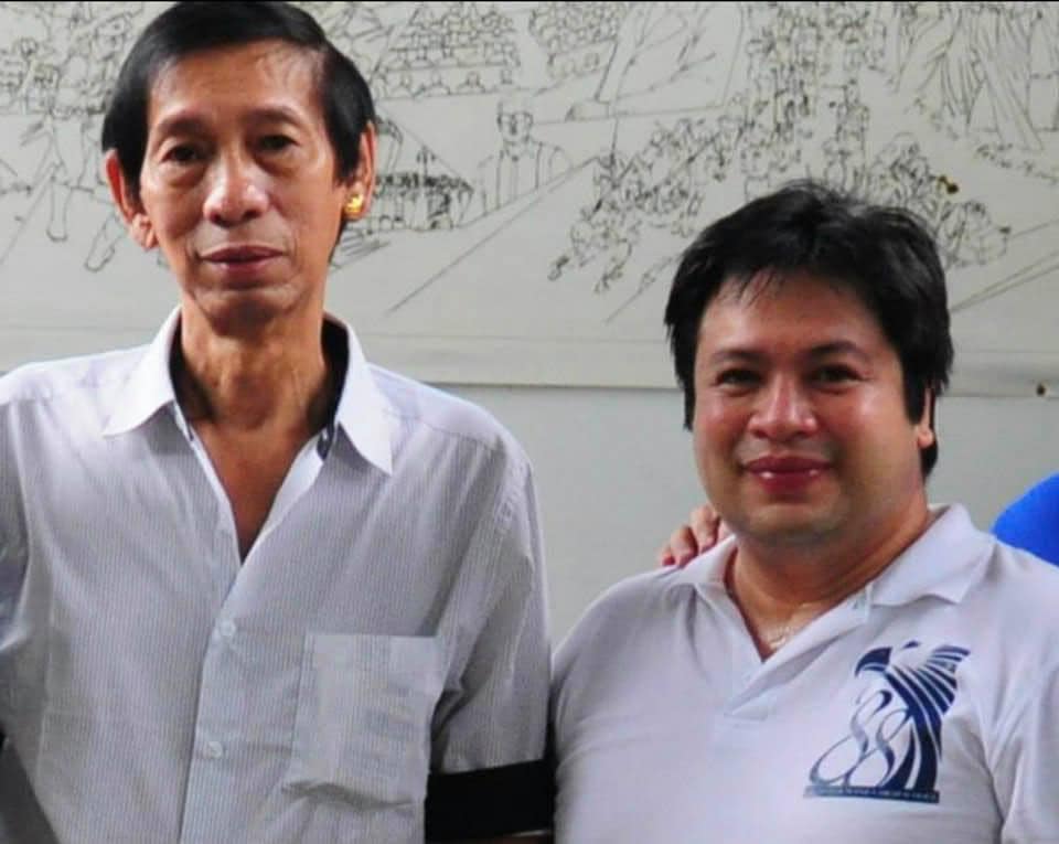 Nixxio Castrillo beside his late father, Eduardo Castrillo