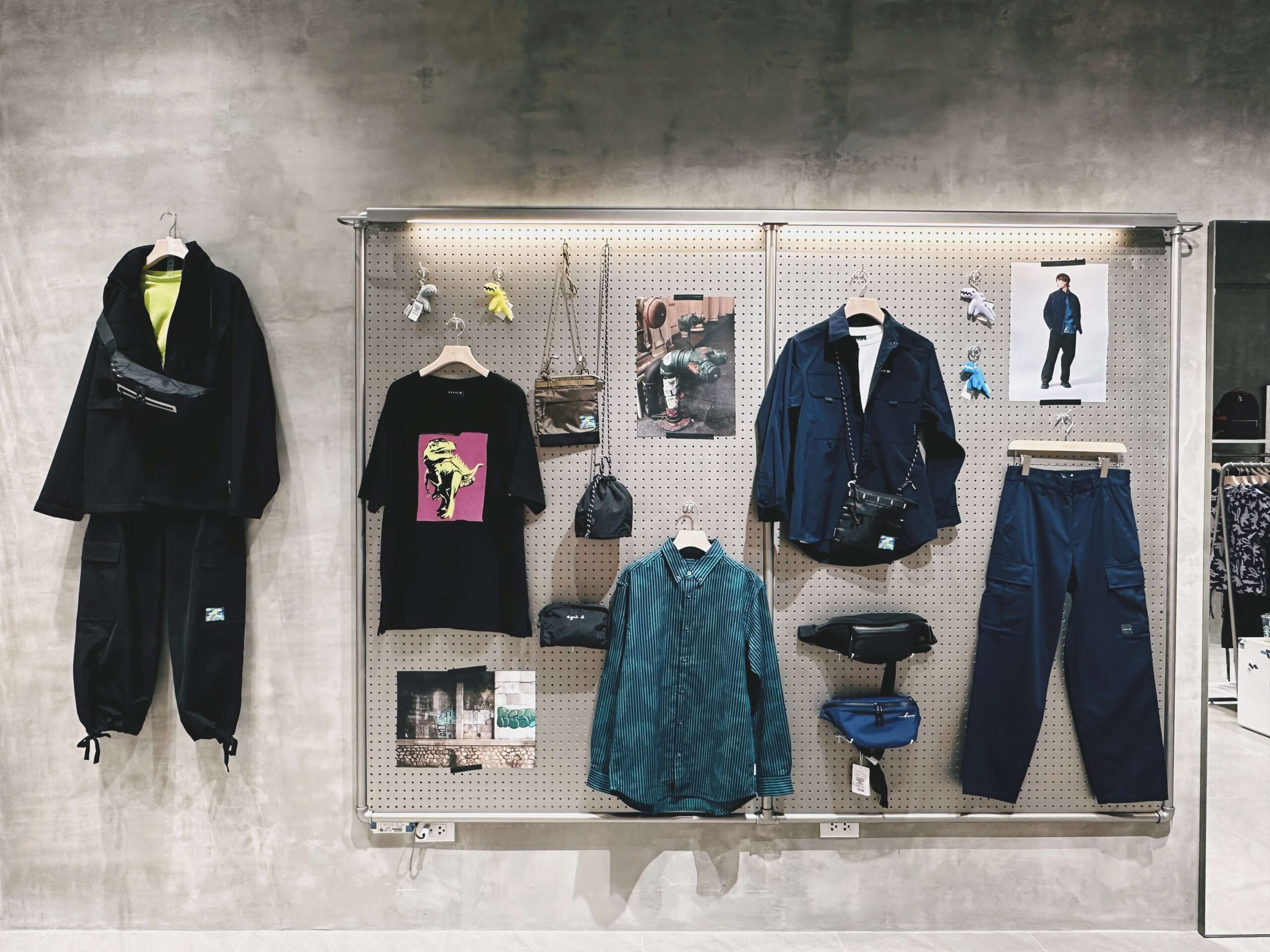 Gray concrete walls pay homage to modern street style