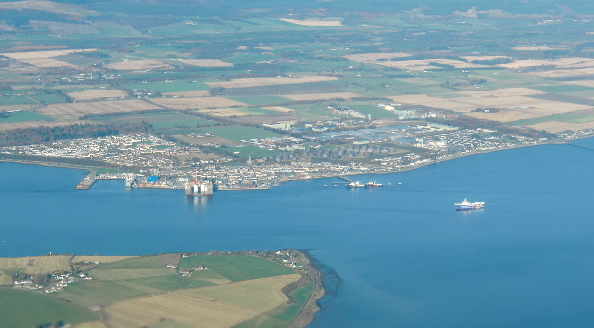 A panoramic view of Invergordon, Scotland