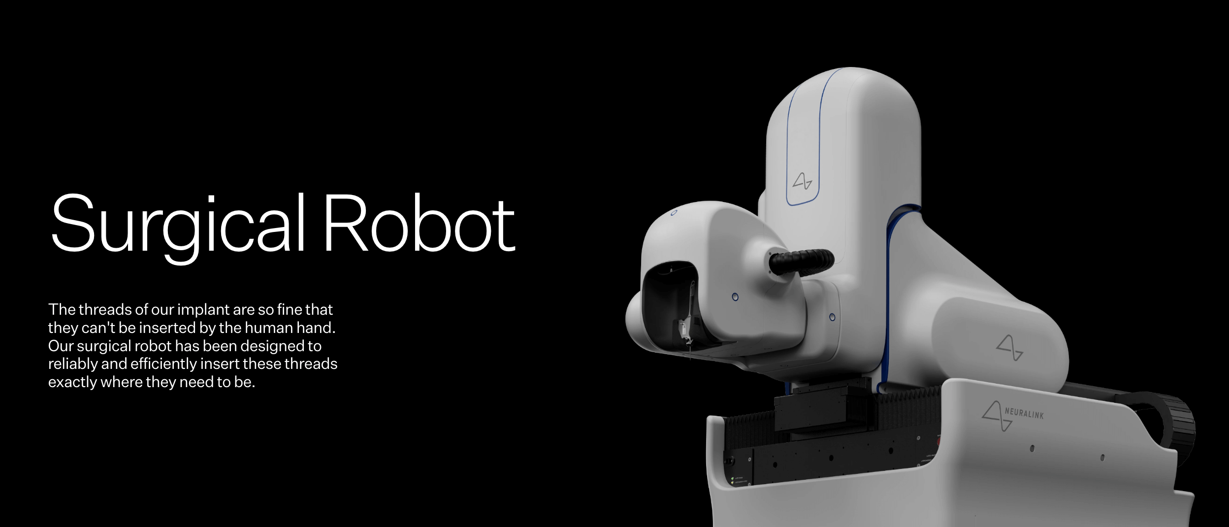 The eight-foot-tall robot carefully manages thin wires, ensuring a smooth implantation process without disturbing blood vessels in the brain. 