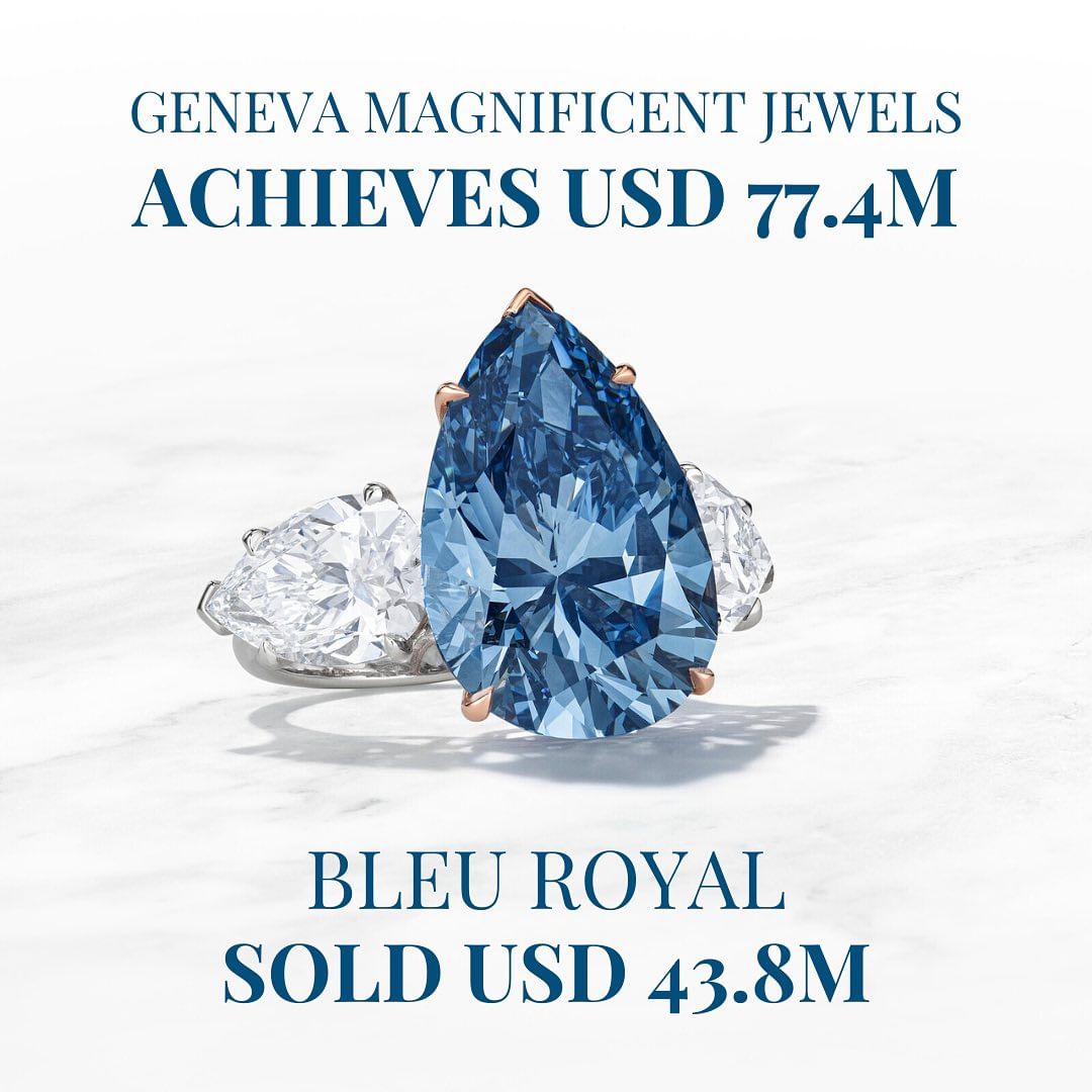 Christie’s posted the sale of the Bleu Royal