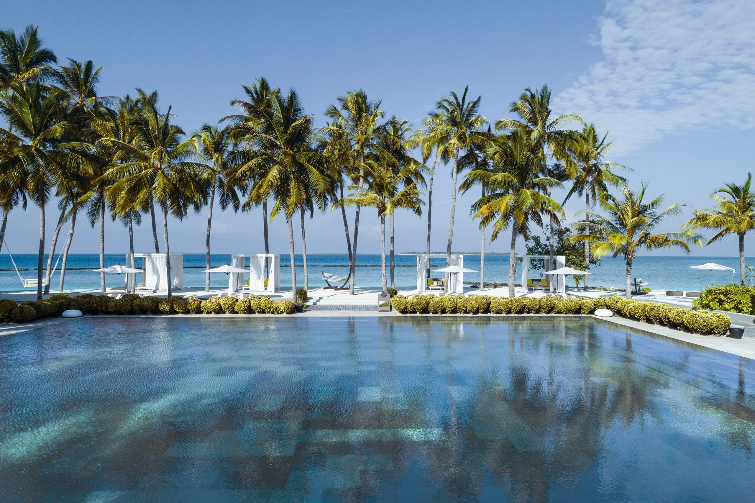 The resort's main pool has a clear view of the ocean