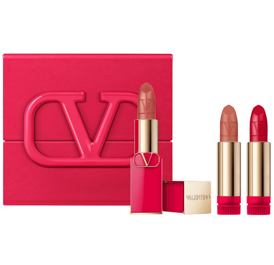 The clutch comes in triples as a case for your lipsticks, a vanity piece, or a stylish holiday accessory.