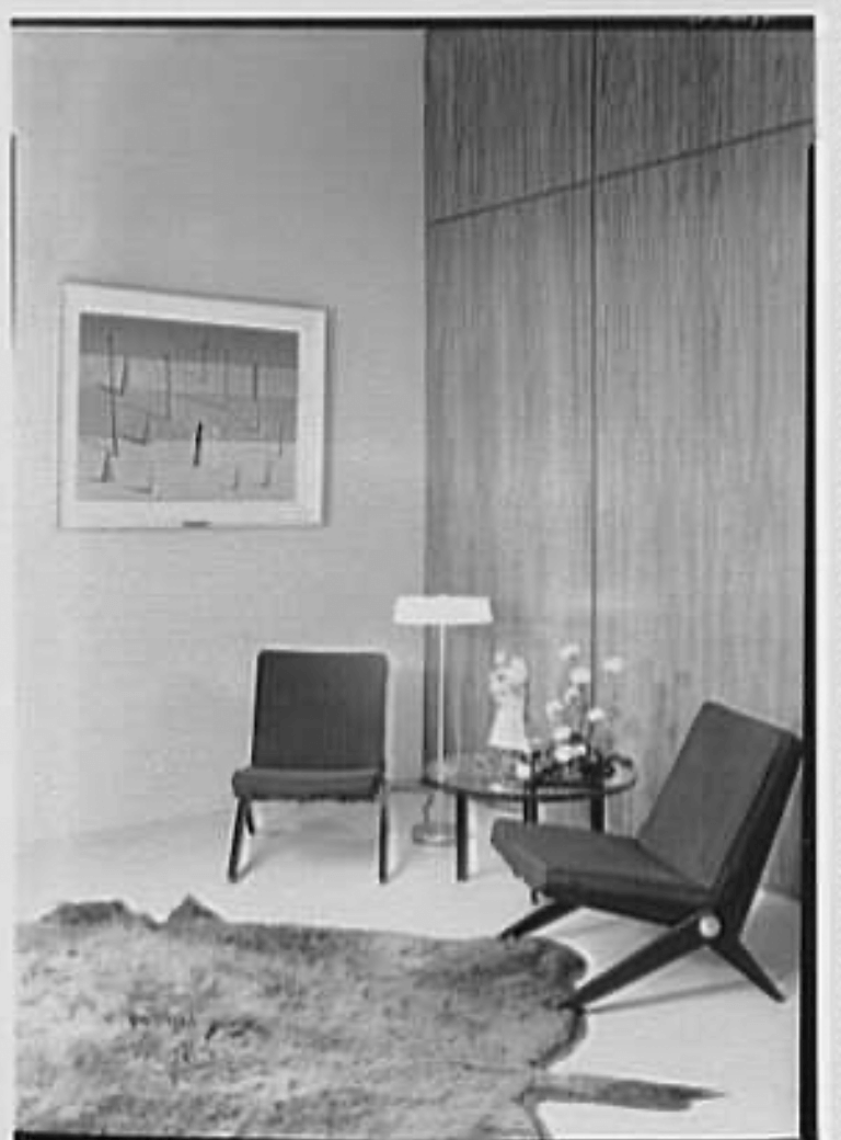 Inside one of the home's bedrooms in 1950