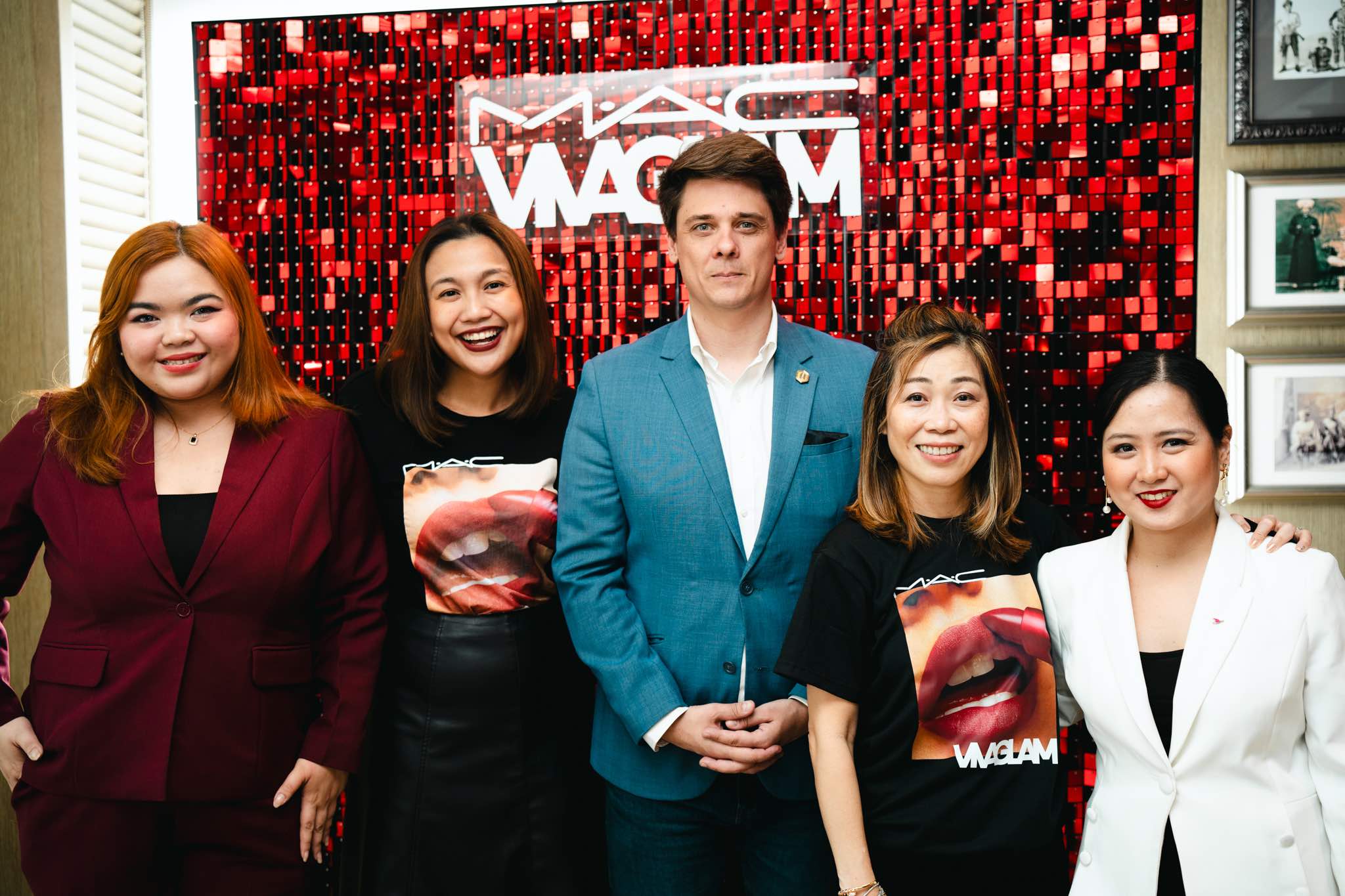 Admiral Hotel's social media executive Daniella Manlapaz, M·A·C brand general manager Audrey Laglagaron, Admiral Hotel's hotel manager for F&B operations Quentin Renard, Estée Lauder Companies' country manager Sharyn Wong, Admiral Hotel's assistant director of marketing communications Katrina Nocum 