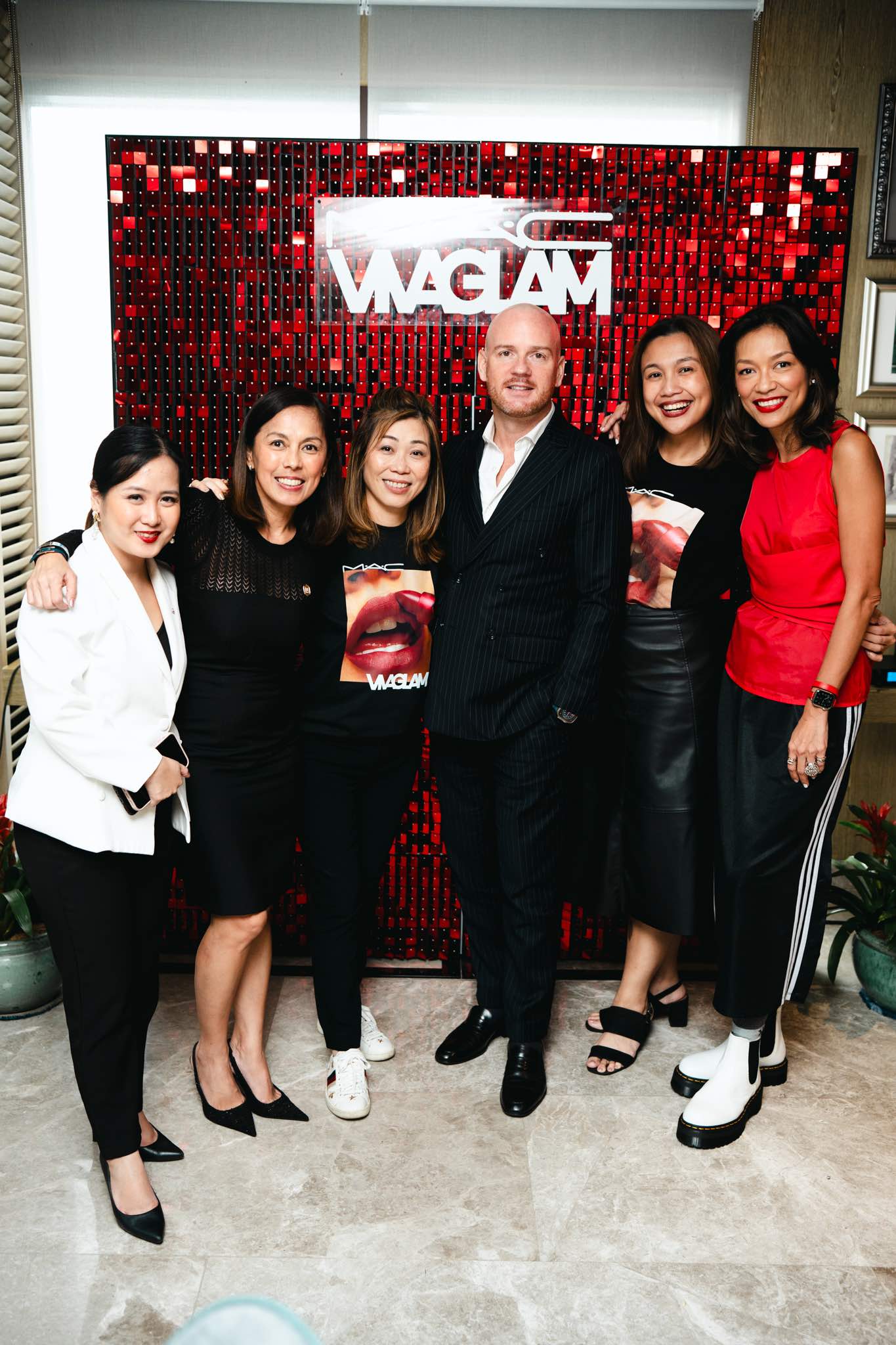 Admiral Hotel's assistant director of marketing communications Katrina Nocum, hotel manager for rooms Marie Buenaobra, Estée Lauder Companies, Inc. country manager Sharyn Wong, Admiral Hotel's general manager Matthieu Busschaërt, M·A·C brand general manager Audrey Laglagaron, Vogue Philippines' beauty editor Joyce Orena 