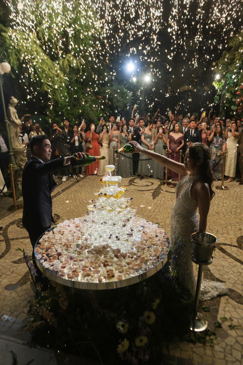 The champagne tradition in receptions usually commence in the middle of the program, but for Mikaela and Carlo's wedding, it culminated the momentous day of their lives