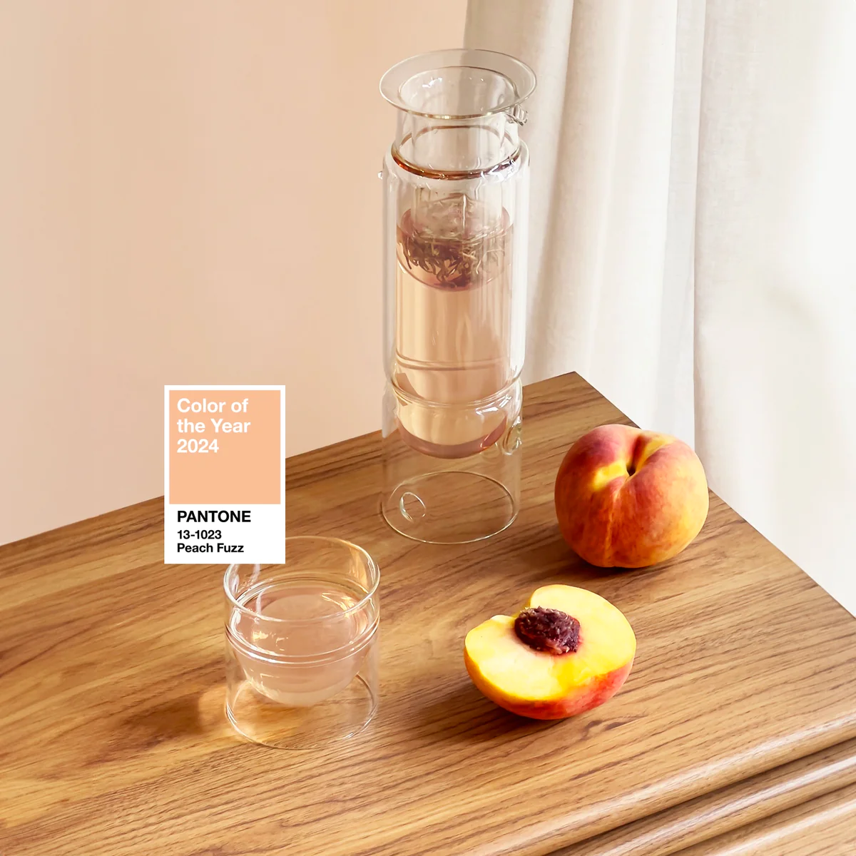 Pantone x TEALEAVES’ loose leaf tea, Pantone Color of the Year 2024 Peach Fuzz