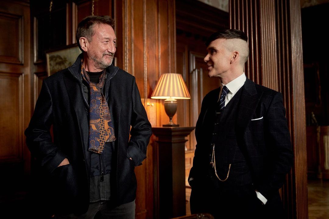 Show creator Steven Knight with Cillian Murphy