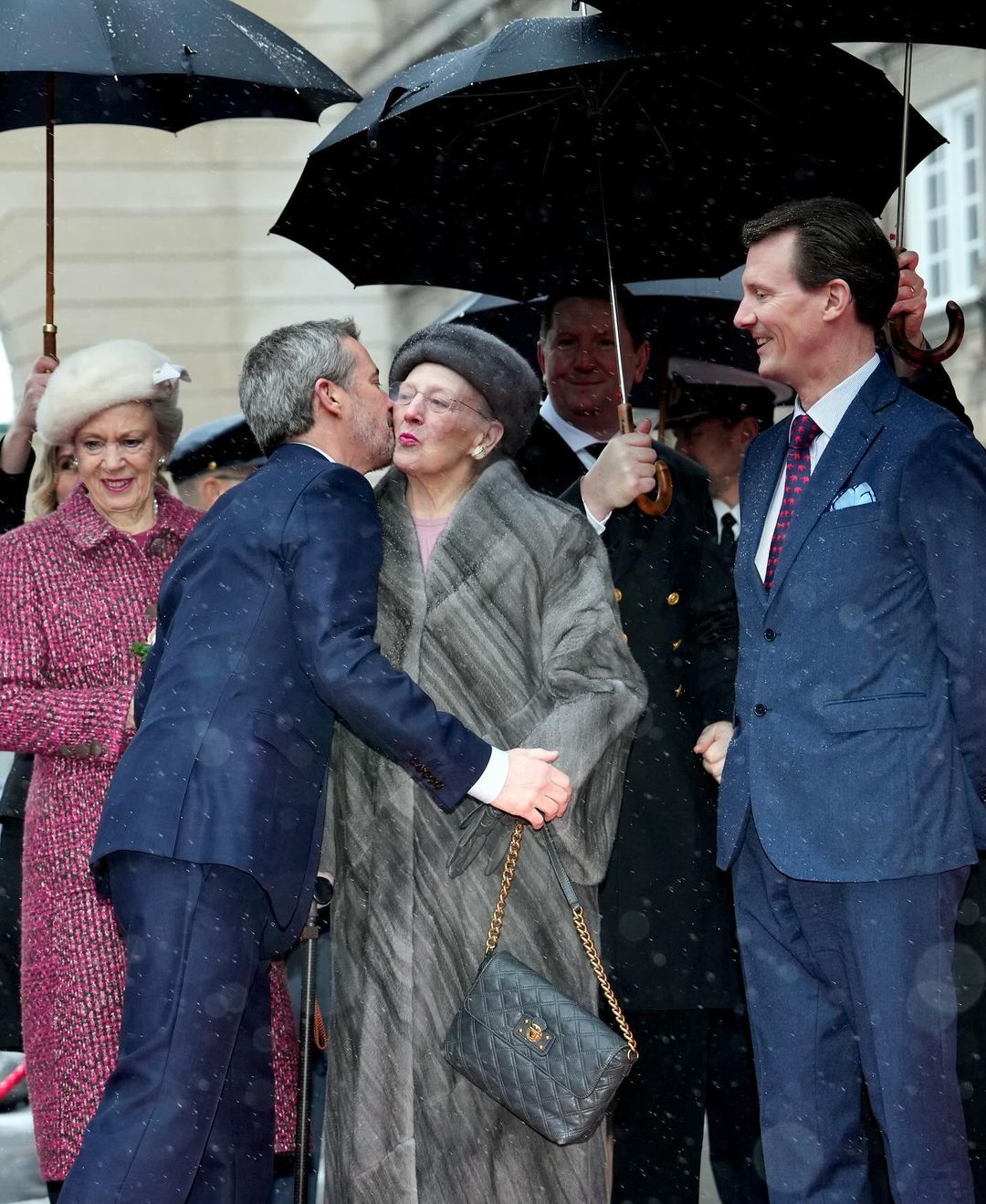 Margrethe II and her son, King Frederick X at Christiansborg Palace