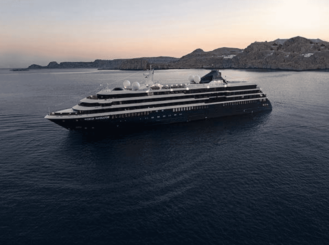 Atlas Ocean Voyage’s World Navigator at sea